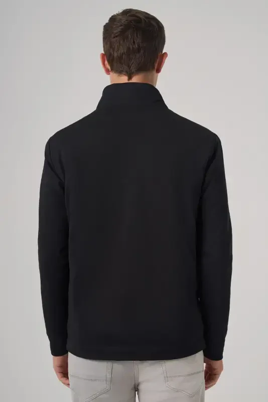 Modazone Erkak Qora Poliamid Qisqa Kapitone Palto - 5