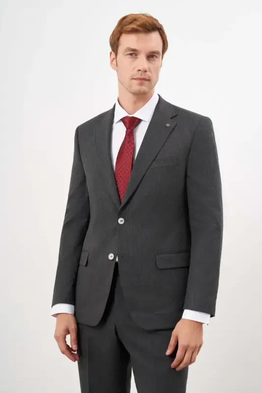 Modazone Erkak Qora Poliviscon Trend Ekoseli Dynamic Fit Mono Yoqa Takım Elbise - 1