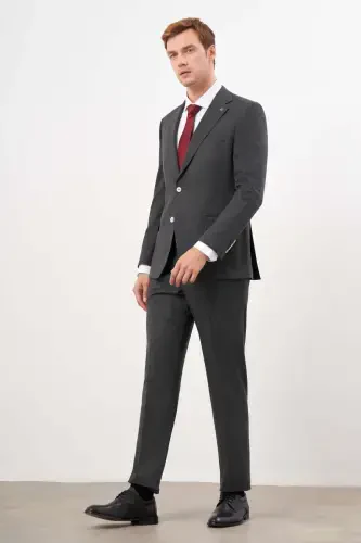 Modazone Erkak Qora Poliviscon Trend Ekoseli Dynamic Fit Mono Yoqa Takım Elbise - 4