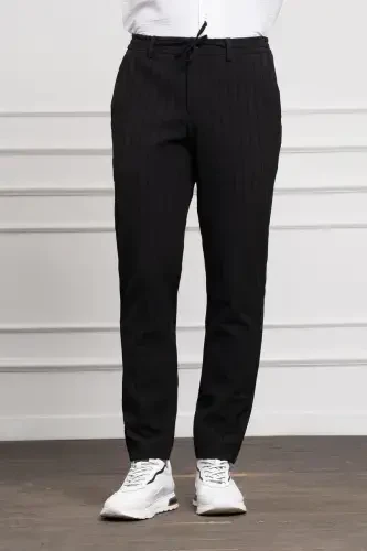 Modazone Erkak Qora Poliviskon Jogger Dynamic Fit Qulay Kesim Shim - 1