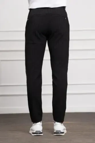 Modazone Erkak Qora Poliviskon Jogger Dynamic Fit Qulay Kesim Shim - 4