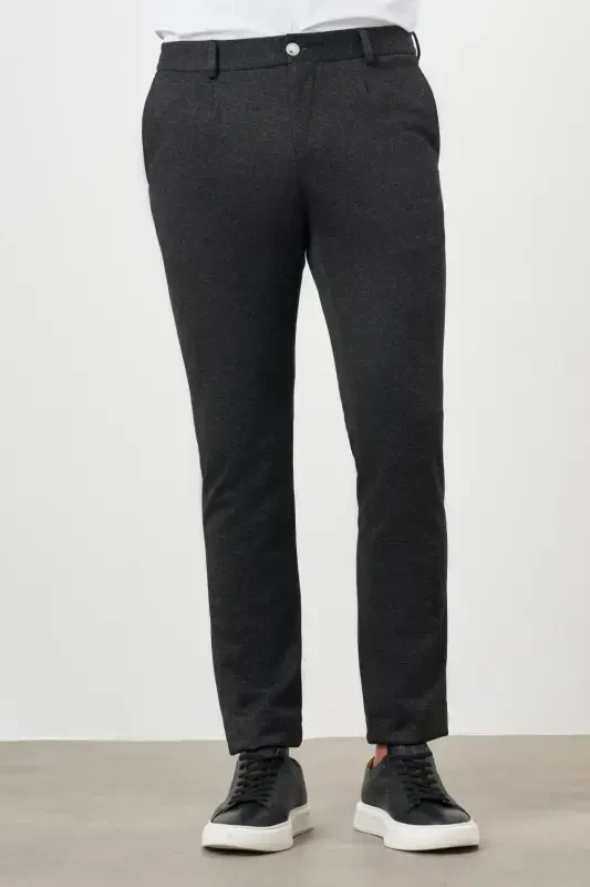 Modazone Erkak Qora Poliviskon Trend Pileli Slim Fit Sport Shim - MORVEN