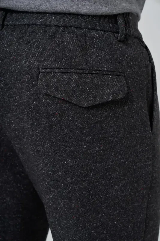 Modazone Erkak qora Polyester Trend naqshli Slim Fit shim - 4