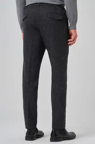 Modazone Erkak qora Polyester Trend naqshli Slim Fit shim - 5