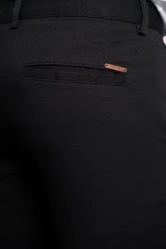 Modazone Erkak Qora Slim Fit Tor Kesimli Chino Shim - 4