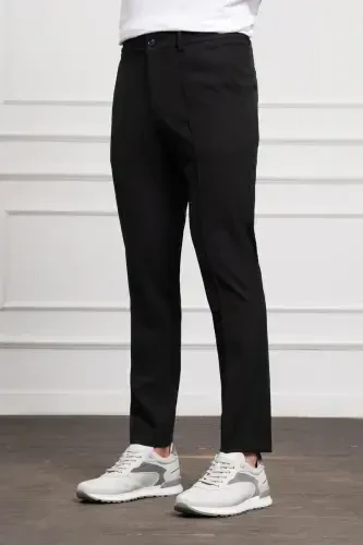 Modazone Erkak Qora Slim Fit Tor Kesimli Rezinkali Shim - 2