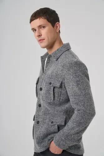 Modazone Erkak Qora Trend Junli Dinamik Fit Ko'ylak Kurtka - MORVEN (1)