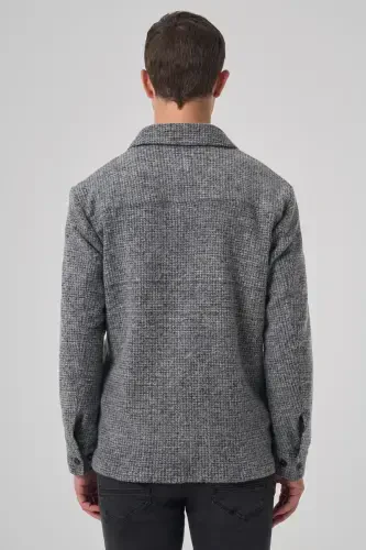 Modazone Erkak Qora Trend Junli Dinamik Fit Ko'ylak Kurtka - 5