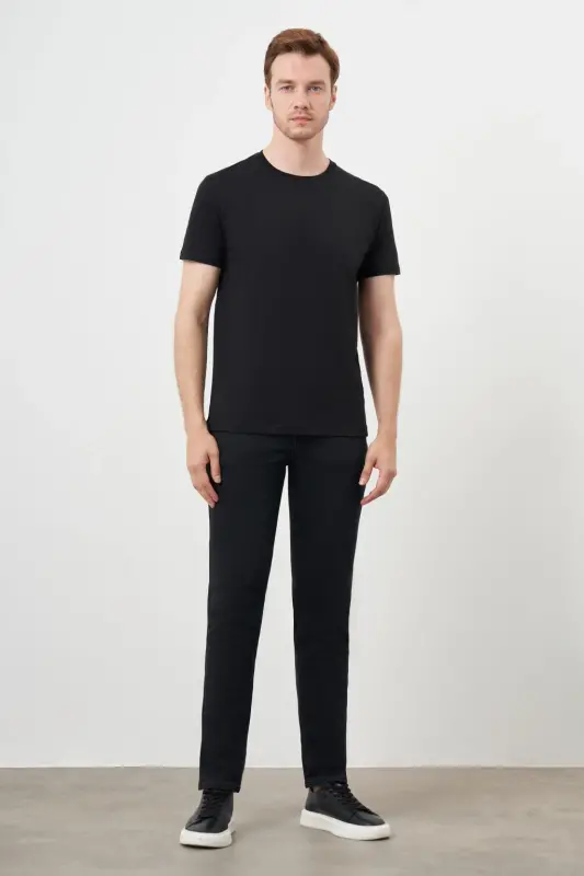 Modazone Erkak Qora Trend Polo Yoqali Klassik Regular Fit Futbolka - 4