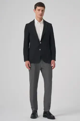 Modazone Erkak Qora Trend Slim Fit Mono Yoqa Kurtka - 4