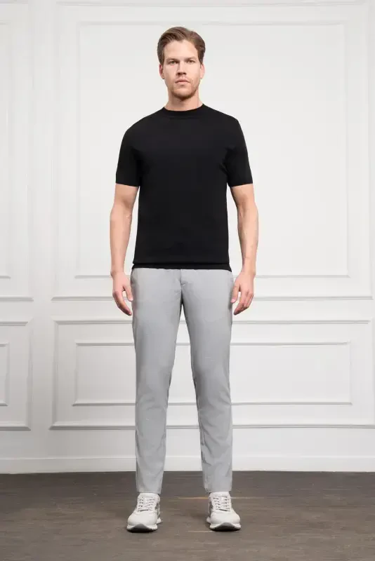 Modazone Erkak Qora Trend Velosiped Yoqali Dinamik Fit Qulay Kesimli Rayon Futbolka - 2