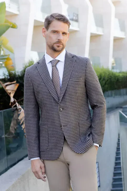 Modazone Erkak Qora Triko Slim Fit Cho'ntak Mono Yoqali Sport Kurtka - 2