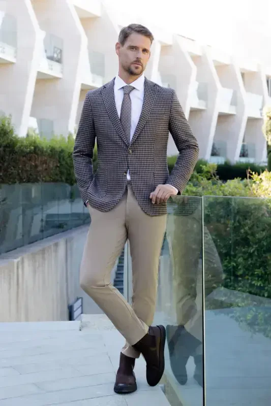 Modazone Erkak Qora Triko Slim Fit Cho'ntak Mono Yoqali Sport Kurtka - 4