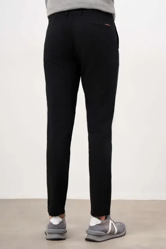 Modazone Erkak Qora Yozgi Paxta Yon Cho'ntak Slim Fit Chino Shim - 3