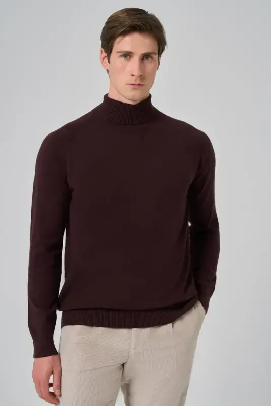 Modazone Erkak toʻq binafsha Trend Core Spun baliqchi yoqa Dynamic Fit qulay bichimli triko - 1