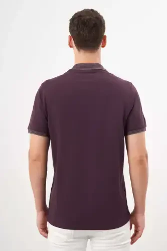 Modazone Erkak to‘q qizil trend polo yoqali Dynamic Fit futbolka - 5