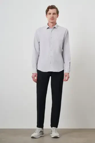 Modazone Erkak Tosh Gofre Trend Naqshli Dynamic Fit İtalyan Yoqali Ko'ylak - MORVEN (1)