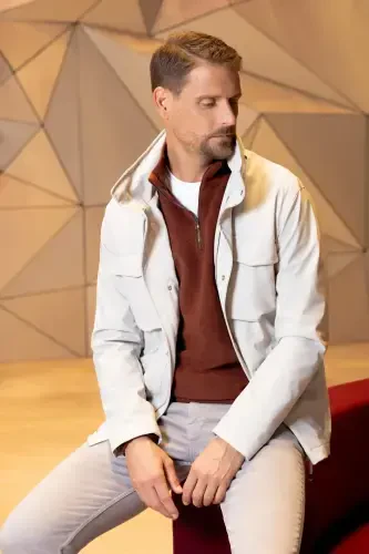 Modazone Erkak Tosh Poliamid Chiptali Kapitone Palto - MORVEN (1)