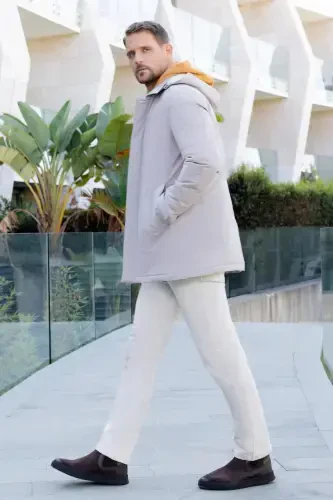 Modazone Erkak Tosh Poliamid Chiptali Kapüşonli Mont - 1