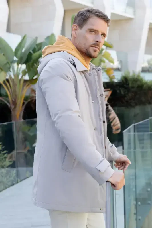 Modazone Erkak Tosh Poliamid Chiptali Kapüşonli Mont - 2