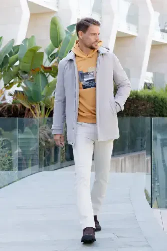 Modazone Erkak Tosh Poliamid Chiptali Kapüşonli Mont - 5