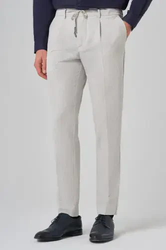 Modazone Erkak Tosh Poliviskon Trend Chiziqli Slim Fit Jogger Shim - 2