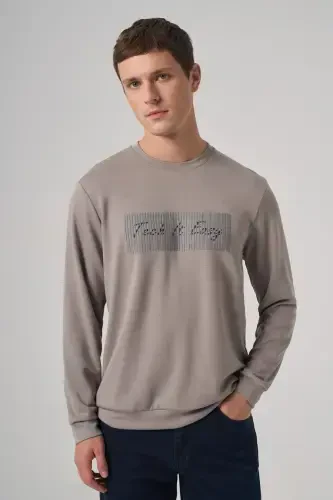 Modazone Erkak Tosh Trend Bosmali Bisiklet Yoqali Sweat-Shirt - 1