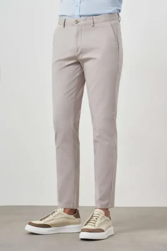 Modazone Erkak Tosh Yozgi Paxta Yon Cho'ntak Slim Fit Chino Shim - 3