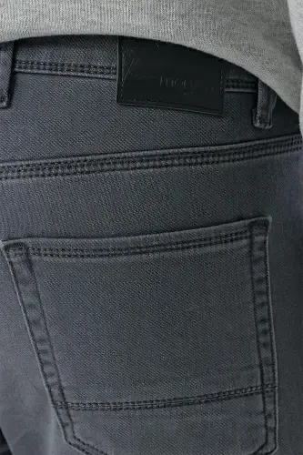 Modazone Erkak Tutun mavsumiy paxta 5 cho'ntak Slim Fit jinsi shim - 5