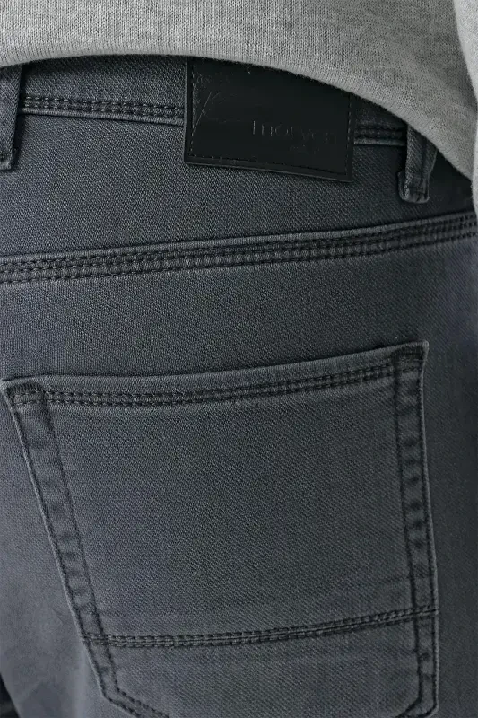 Modazone Erkak Tutun mavsumiy paxta 5 cho'ntak Slim Fit jinsi shim - 5