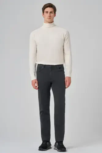 Modazone Erkak Tutun Rangli Denim 5 Cho'ntak Dynamic Fit Jinsi Shim Kot Pantalon - MORVEN (1)