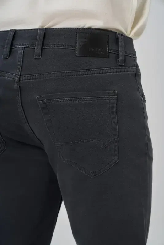 Modazone Erkak Tutun Rangli Denim 5 Cho'ntak Dynamic Fit Jinsi Shim Kot Pantalon - 5