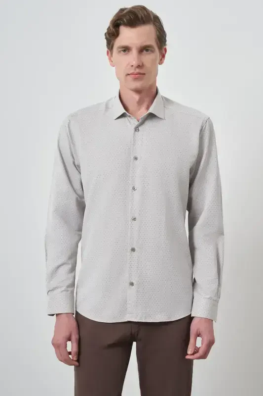 Modazone Erkak Vizon Slim Fit İtaliya Yoqali Ko'ylak - 3