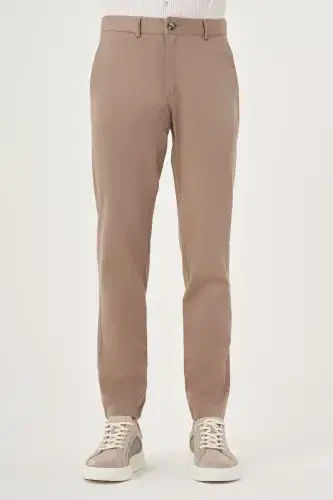 Modazone Erkak Vizon Yozgi Paxta Yon Cho'ntak Slim Fit Chino Shim 