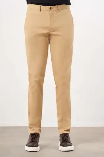 Modazone Erkak Xantal Rangi Mavsumiy Paxta Yon Cho'ntak Slim Fit Chino Shim - 1