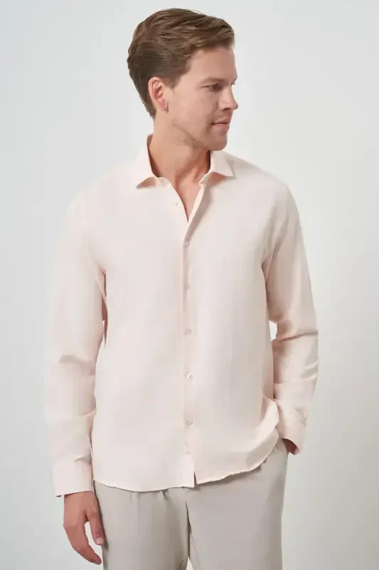 Modazone erkak yalpizrang slim fit italyan yoqali ko'ylak - 3