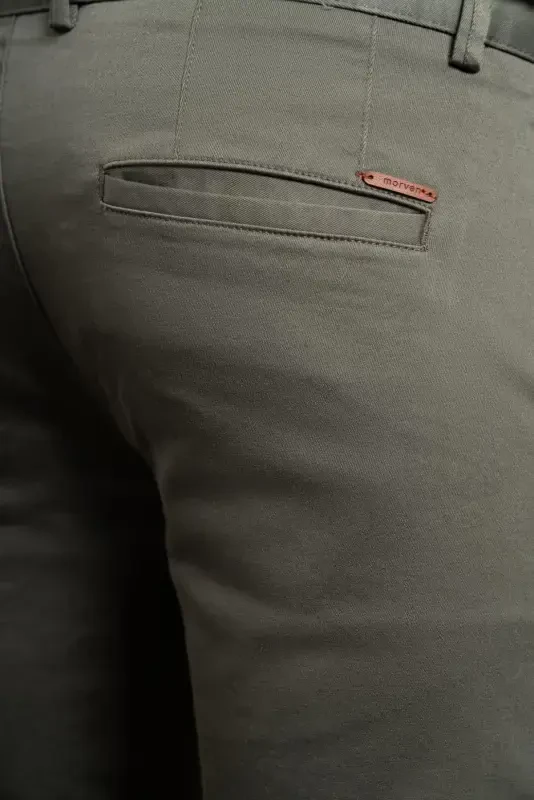 Modazone Erkak Yashil Slim Fit Tor Kisim Chino Shim - 4