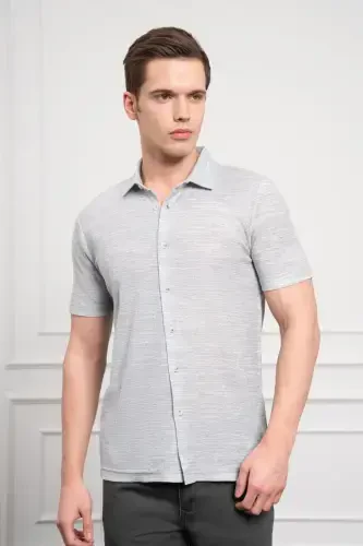 Modazone Erkak Yashil Trend Apache Yoqali Dynamic Fit Qisqa Yengli Ko'ylak 