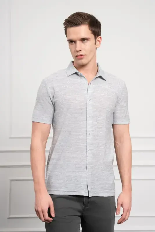 Modazone Erkak Yashil Trend Apache Yoqali Dynamic Fit Qisqa Yengli Ko'ylak - 3