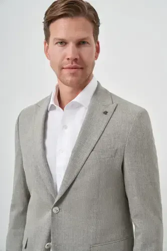 Modazone Erkak Yashil Trend Poliviscon Slim Fit Sivri Yaka Takım Elbise - 3