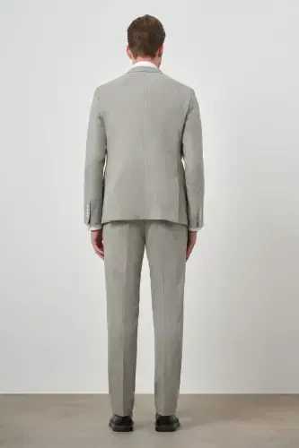 Modazone Erkak Yashil Trend Poliviscon Slim Fit Sivri Yaka Takım Elbise - 5