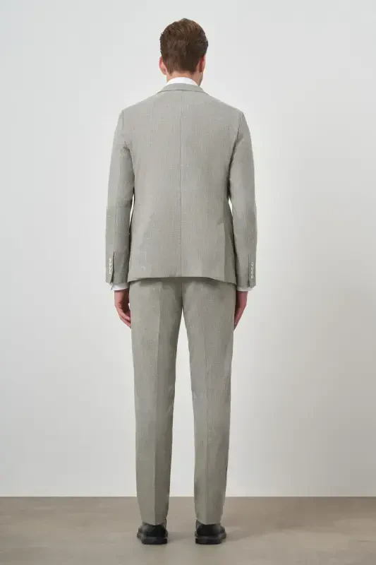 Modazone Erkak Yashil Trend Poliviscon Slim Fit Sivri Yaka Takım Elbise - 5