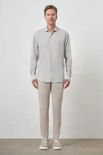 Modazone Erkak Yashil Zig'ir Trend Dynamic Fit Tugmali Yoqali Ko'ylak - 2