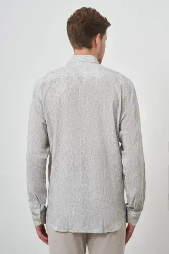 Modazone Erkak Yashil Zig'ir Trend Dynamic Fit Tugmali Yoqali Ko'ylak - 5