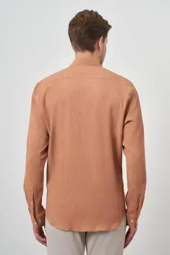 Modazone Erkaklar dolchin gofre trend naqshli Dynamic Fit italyan yoqali ko'ylak - 4