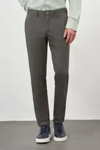 Modazone Erkaklar Haki Paxta Yon cho'ntak Slim Fit Chino Shim - 3