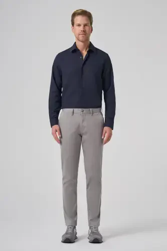 Modazone Erkaklar kulrang paxta trendi Slim Fit Chino shimlar - 3