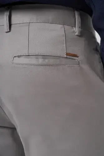 Modazone Erkaklar kulrang paxta trendi Slim Fit Chino shimlar - 4