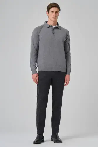 Modazone Erkaklar kulrang Trend Core Spun Polo Yoqali Dynamic Fit Qulay Kesimli Trikotaj - 4