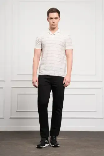 Modazone Erkaklar kulrang Trend Dynamic Fit Qulay Kesimli Polo Yoqali Футболка - 2